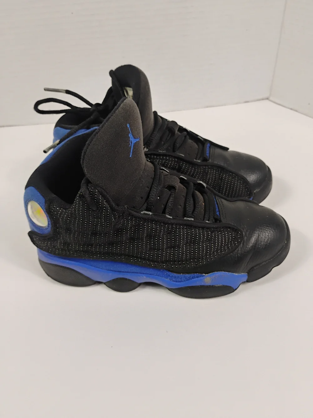 Jordan Kids' Black and Royal Blue Retro Basketball Sneakers